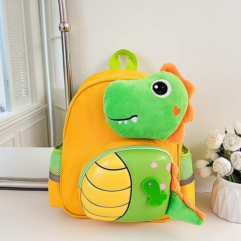 Nuevo dinosaurio niño mochila lindo muñeca de peluche bebé fuera de bocadillos mochila antideslizante niña mochila
