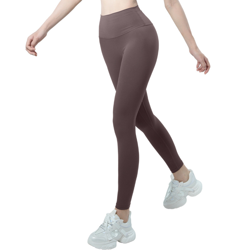Primavera y otoño pantalones de yoga secado rápido cintura alta sin líneas embarazosas leggings de yoga entrenamiento deportivo pantalones de nueve puntos