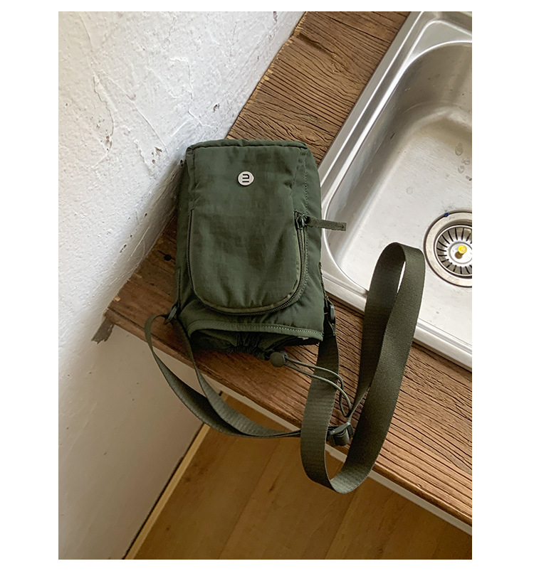 Outdoor portable casual mini single-shoulder bag, simple and versatile drawstring bucket bag, Korean style Instagram niche crossbody women's bag undefined