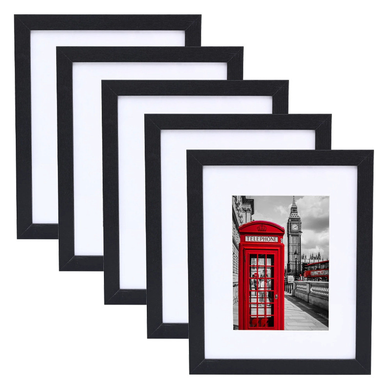 Cross-Border Amazon Wooden Photo Frame Display Stand 5-Piece Set Poster Frame 10inch A3A4 Photo Wall Hanging Picture Frame Combination