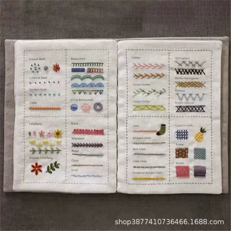 Новые кросс-бортные товары Stich книга Игла и нитка книга Игла и нитка лист книга Лен DIY Игла и метод книга