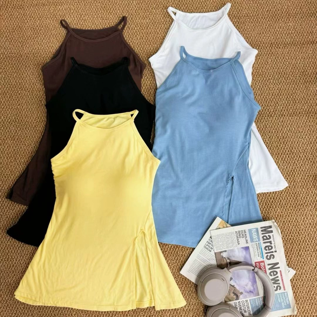 Горячая девушка чистая сексуальная открывка шикарный камзол жилет женская летняя внешнее платье, чувство дизайна, ниша тонкая трикотажная топ прилив