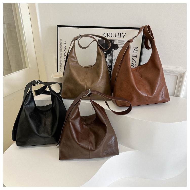 캔버스 대형 가방 여성 유럽과 미국 패션 캐주얼 숄더백 2022 새로운 대용량 토트 백 레트로 통근 가방