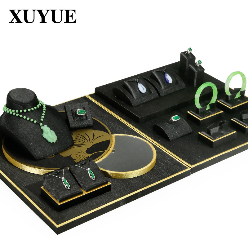 Xuyue Accessory Display Props Black Tassel Amber Citrine Jewelry Props Jade Accessories Necklace Ring Jewelry Display