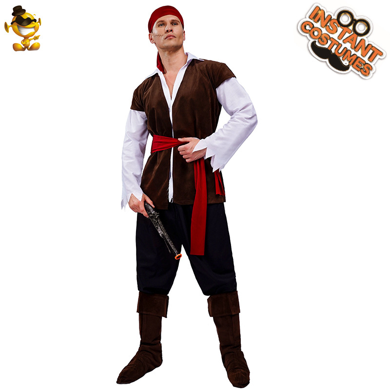 Traje de pirata de hombre grande de Halloween, ropa de fiesta de cosplay, traje de escenario, mascarada transfronteriza