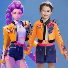 万圣节童装猎魔女团鲁米cos服明星动漫长袖三件套舞台演出服套装