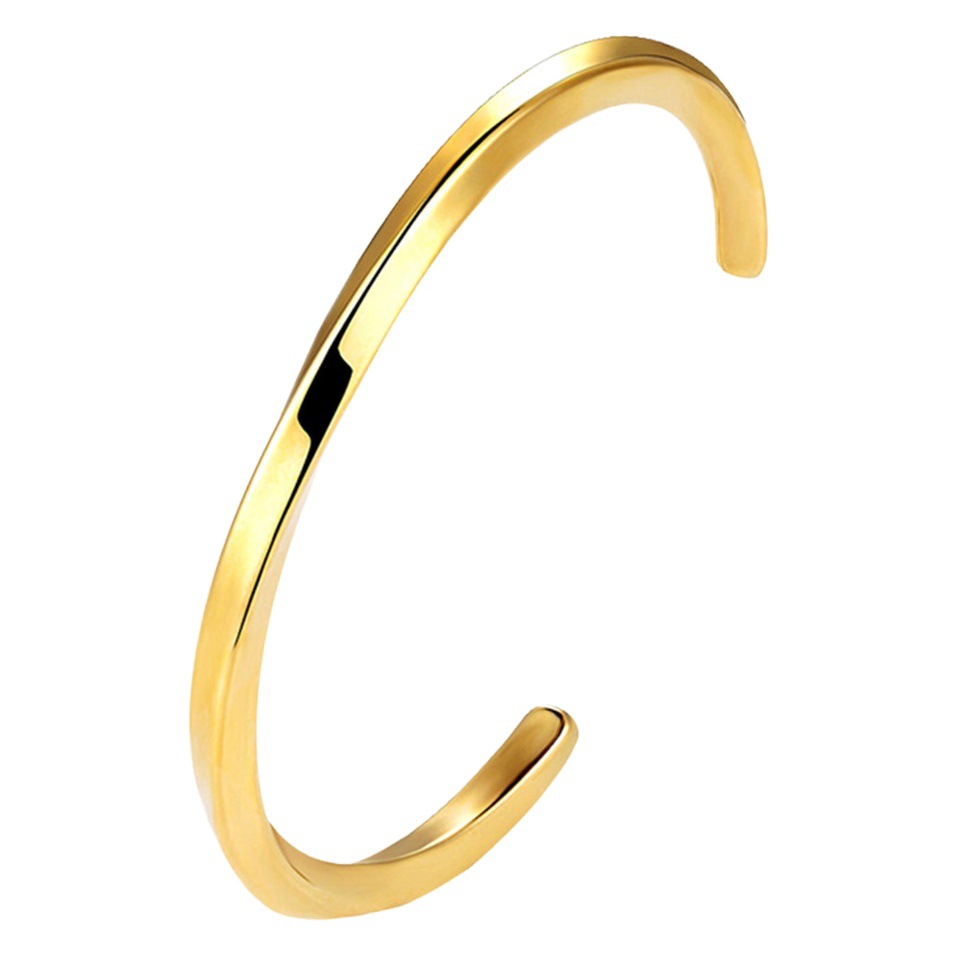 Mobius anillo pulsera femenina 4mm personalidad anillo trenzado pulsera 18K oro cuadrado trenzado Acero inoxidable pulsera letras