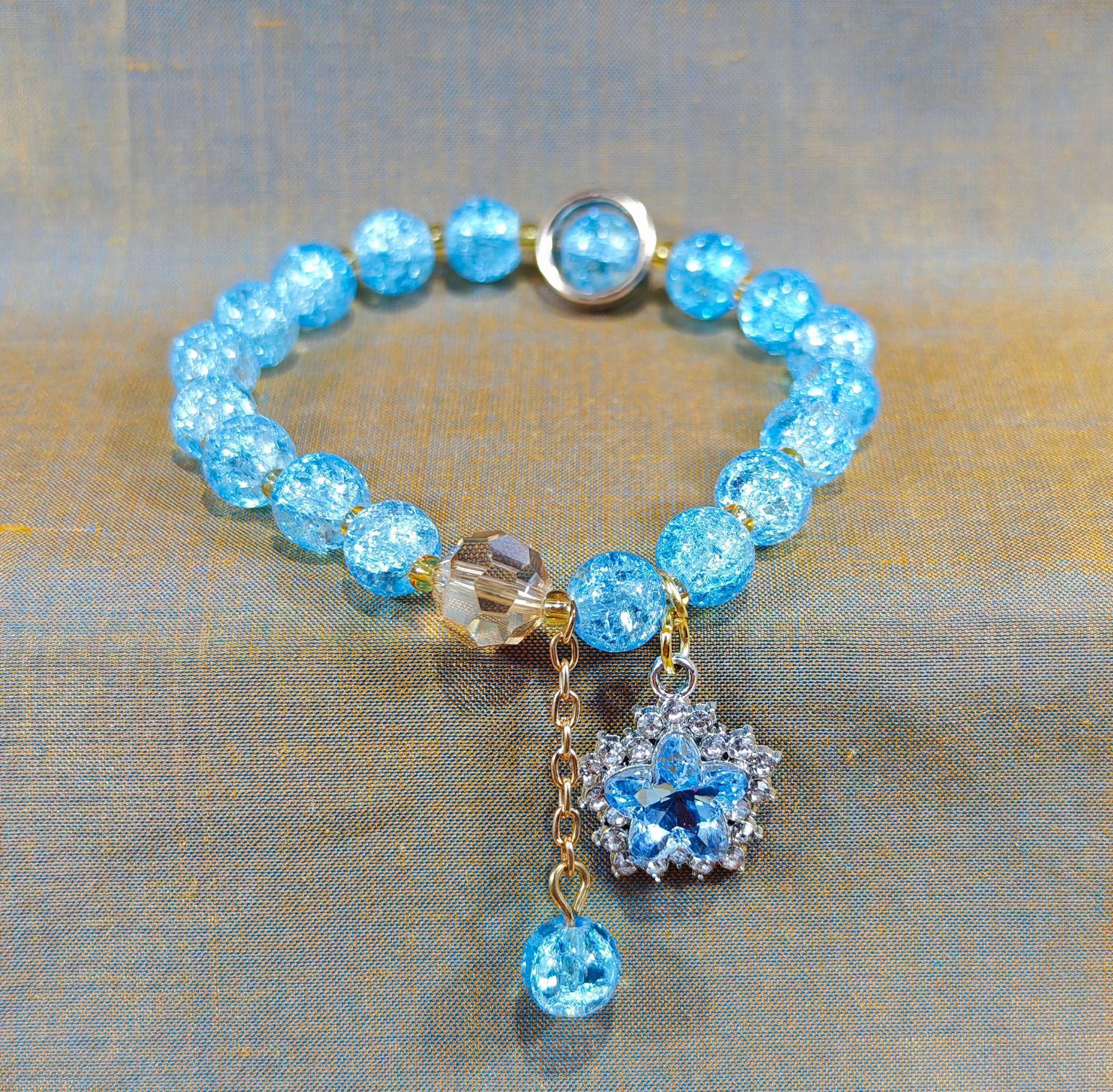 Las celebridades de Internet retro transfronterizas suelen ser todo-fósforo pulsera elástica de estilo ins simple pulsera de moda de lujo ligero, joyería de temperamento