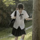Taiwan school uniform suit attached middle school student summer jk uniform shirt organ pleat high school junior high school graduation chorus class uniform