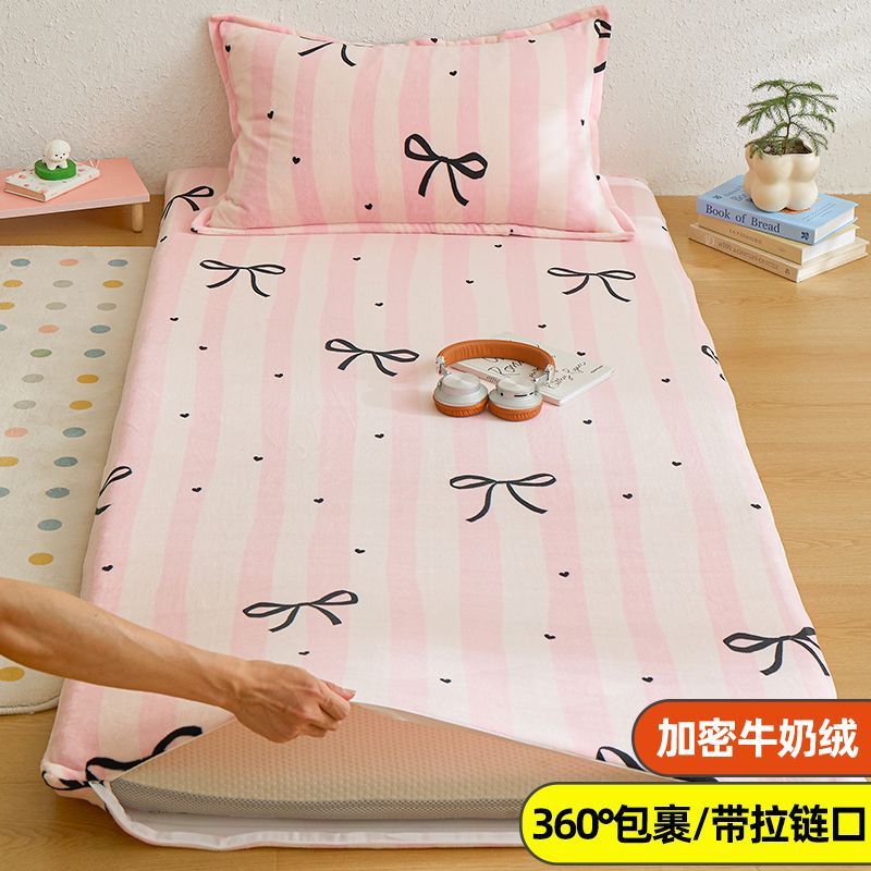 Invierno cálido con leche de veludo colchón cubierta colchón cubierta dormitorio universitario 90x190 colchón cubierta colchón