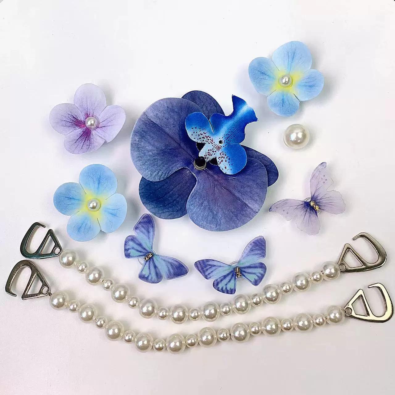 Украшения для обуви Phalaenopsis (jibbitz), китайский стиль 2025, наборы DIY с опцией жемчужной цепочки