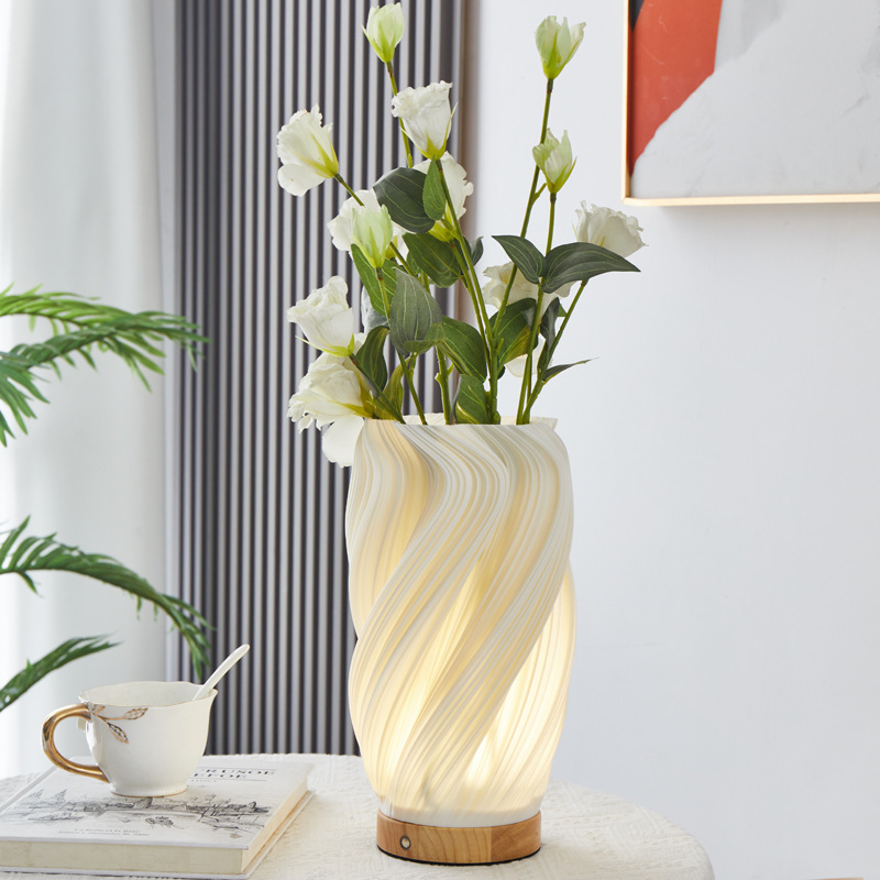 Nordic solid wood 3D decorative usb lamp home creative ornaments bedroom charging desk lamp bedside night light cross-border wholesale