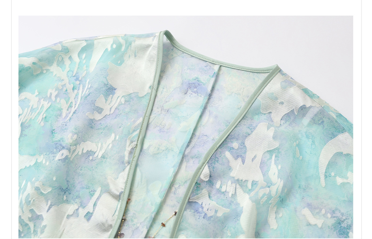 Áo khoác cardigan nữ thêu họa tiết dân tộc, chất rayon mỏng, phong cách Trung Quốc nhẹ nhàng — Xanh bạc hà, Vàng chanh chi tiết 6