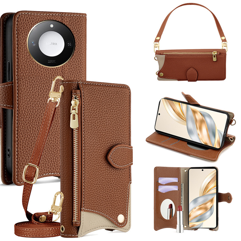 Suitable for Honor X7E Mobile Phone Leather Case X9C 5g Foreign Version Flip Card Holder Power 2 Crossbody Full-Cover Anti-Drop Case Suitable for Honor X7E Mobile Phone Leather Case X9C 5g Foreign Version Flip Card Holder Power 2 Crossbody Full-Cover Anti-Drop Case