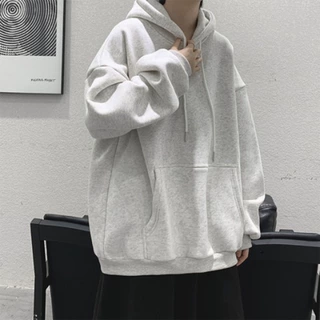 厂家批发连帽卫衣男女同款秋冬纯色帽衫韩版潮流宽松百搭加绒加厚