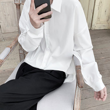 白色衬衫男士2021春装新款长袖衬衣韩版潮流ins宽松休闲寸衫外套