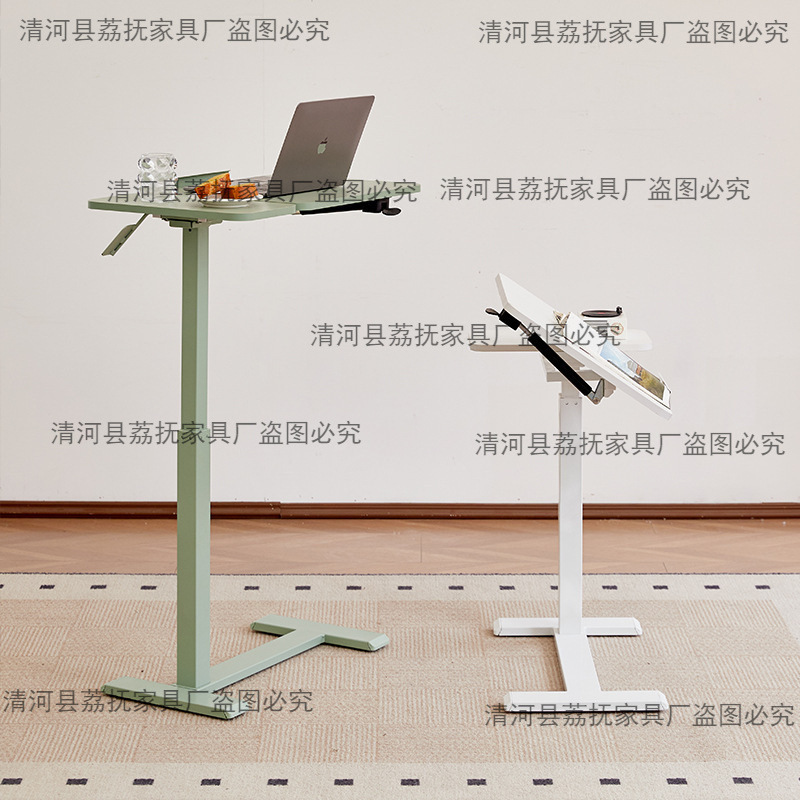 升降桌可翻转简易笔记本电脑桌站立式工作台置地可移动床边桌子|undefined
