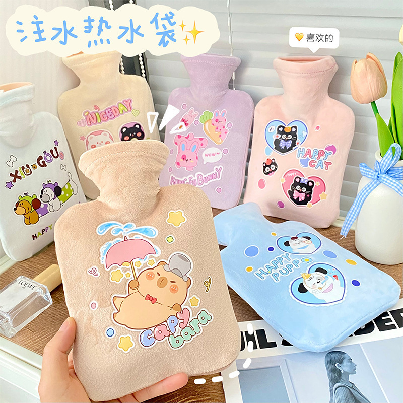 かわいいウサギの子犬の暖かい手袋は環境保護の内胆を厚くして、布のカバーを取り外して水の湯たんぽの湯たんぽの卸売りをします。|undefined