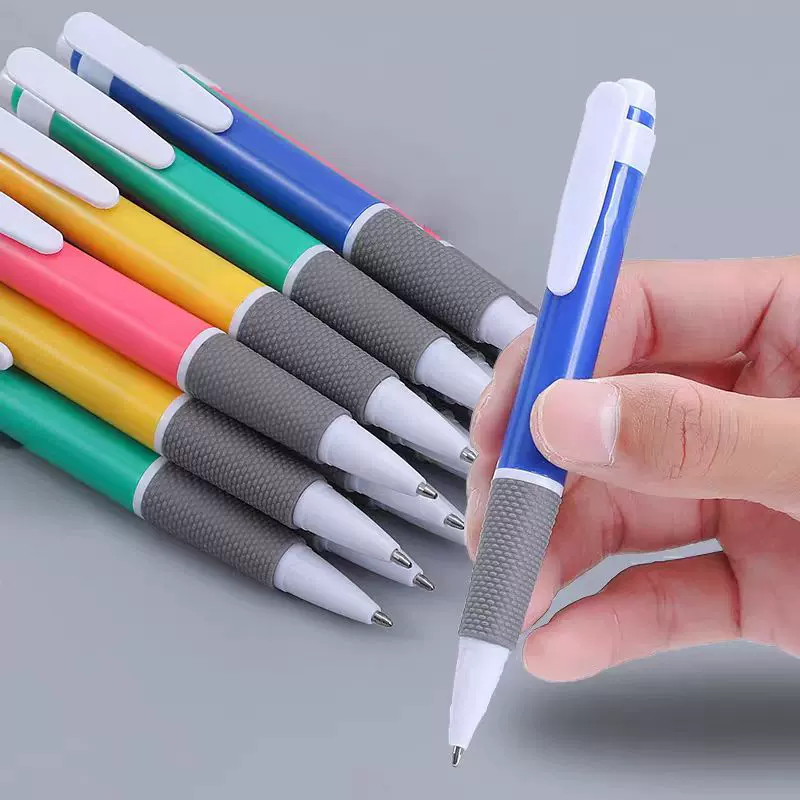 简易520商务文具按动圆珠笔可印LOGO子弹头1.0mm塑料笔批发