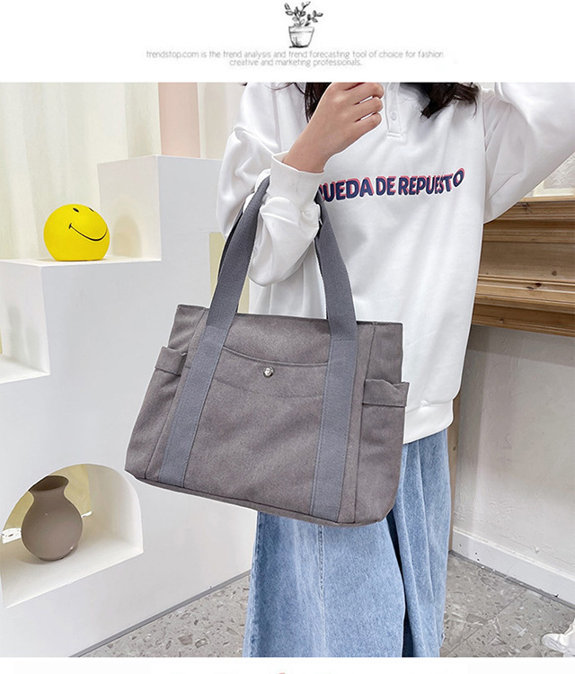 Artistic and simple canvas bag, mother's bag, middle-aged work handbag, cloth bag, large-capacity shoulder bag, women's single-shoulder bag undefined