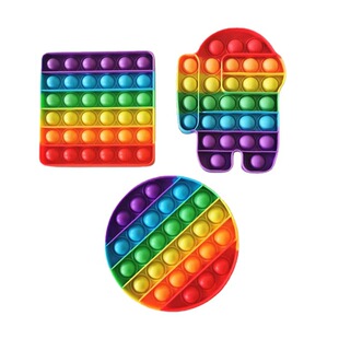 Cross-border Rainbow Anti-rodent Pioneer push pop it Silicone Bracelet Bubble Decompression Press