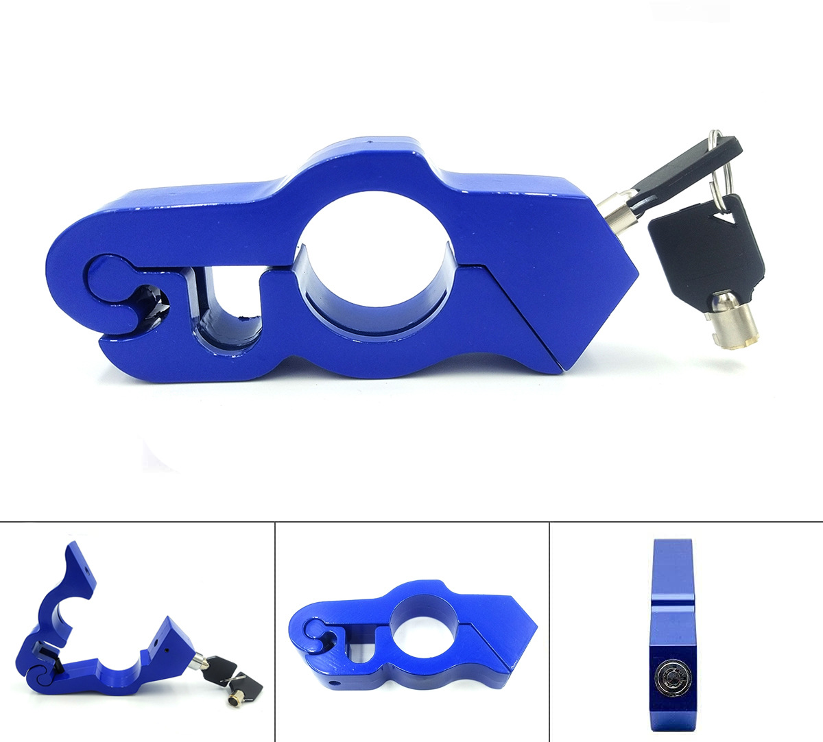 Motorcycle throttle handle lock, electric bike handle anti-theft lock, aluminum alloy horn lock, handle brake lock