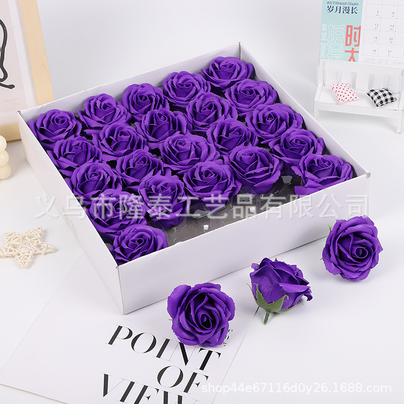 Regalo de San Valentín Caja de regalo de flor de jabón de cinco capas con base rosa ramo decorado a mano flor de jabón al por mayor