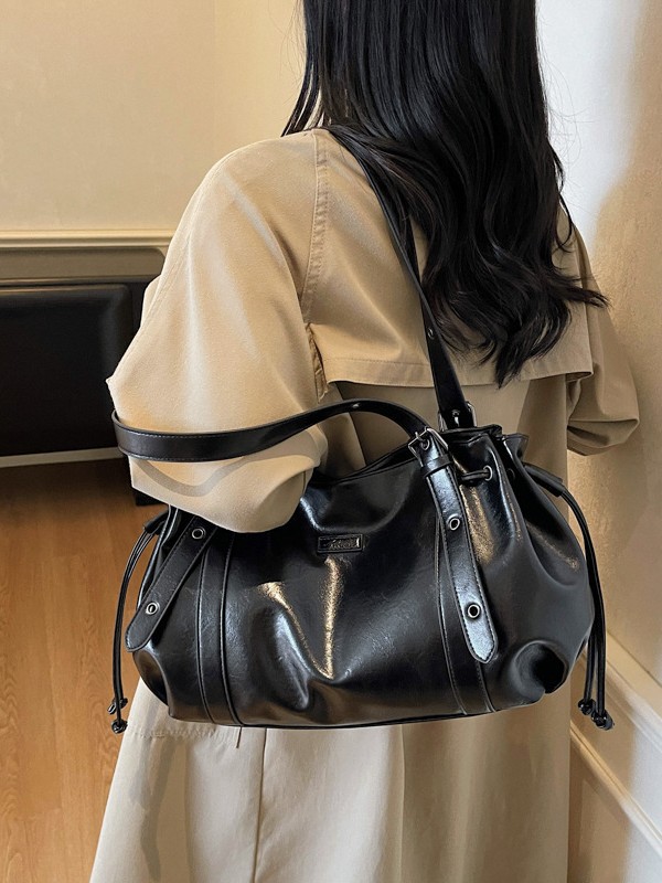 Bolso de gran capacidad para mujeres 2025, nuevo cross-border retro mochila de hombro de textura superior, bolsa de transporte de ocio