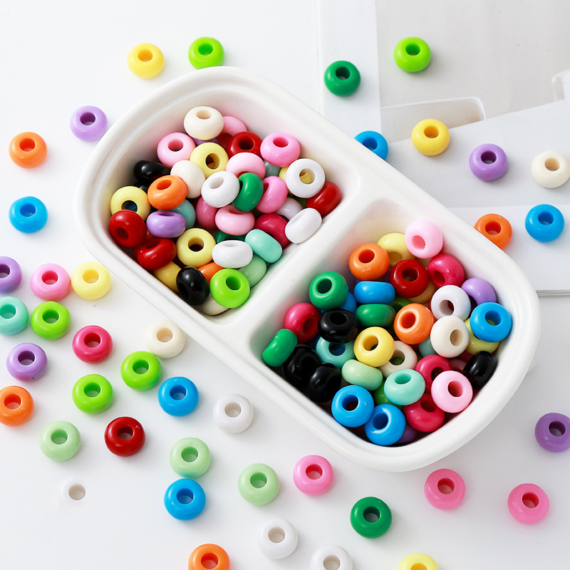 Wheel beads 14mm large hole bag hanging key chain accessories DIY handmade beaded acrylic abacus beads Wheel beads 14mm large hole bag hanging key chain accessories DIY handmade beaded acrylic abacus beads