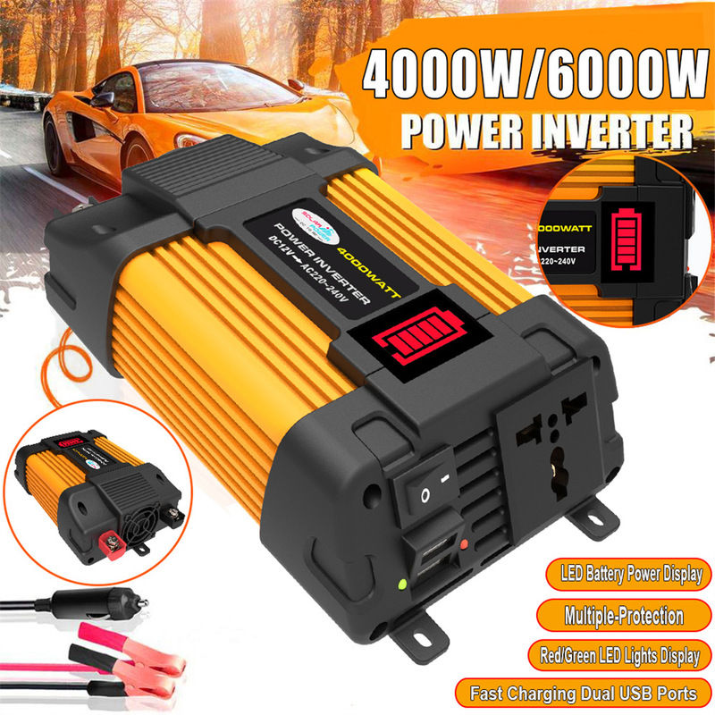 Little Bee InVerter ConVersion 12V220V/110V300W500W Car Correction WaVe LED Display Screen Dual USB
