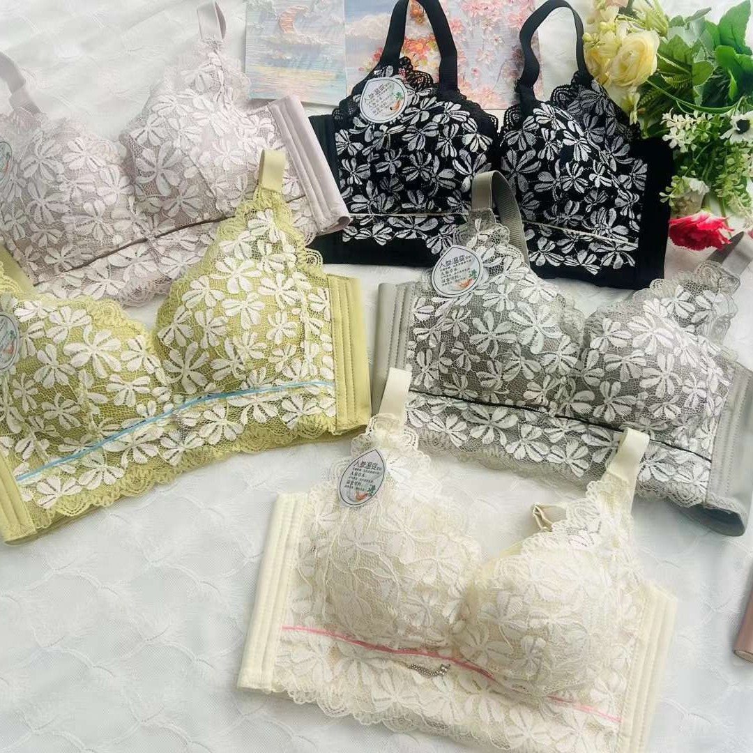Bréster de alta calidad estilo de encaje jacquard transpirable ajustable confort lateral plegable ropa interior de botón múltiple