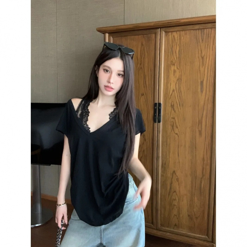 블랙 티셔츠 [꽃이 피고 품질이 좋은 선택]