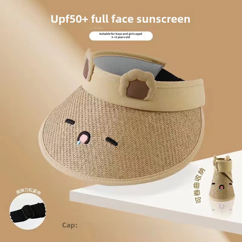 Chapeau de protection solaire pour enfants, prix d'usine, vente directe, chapeau d'été vide, protection UV, chapeau de soleil pour bébé, chapeau de soleil respirant, dessin animé_voghion.com