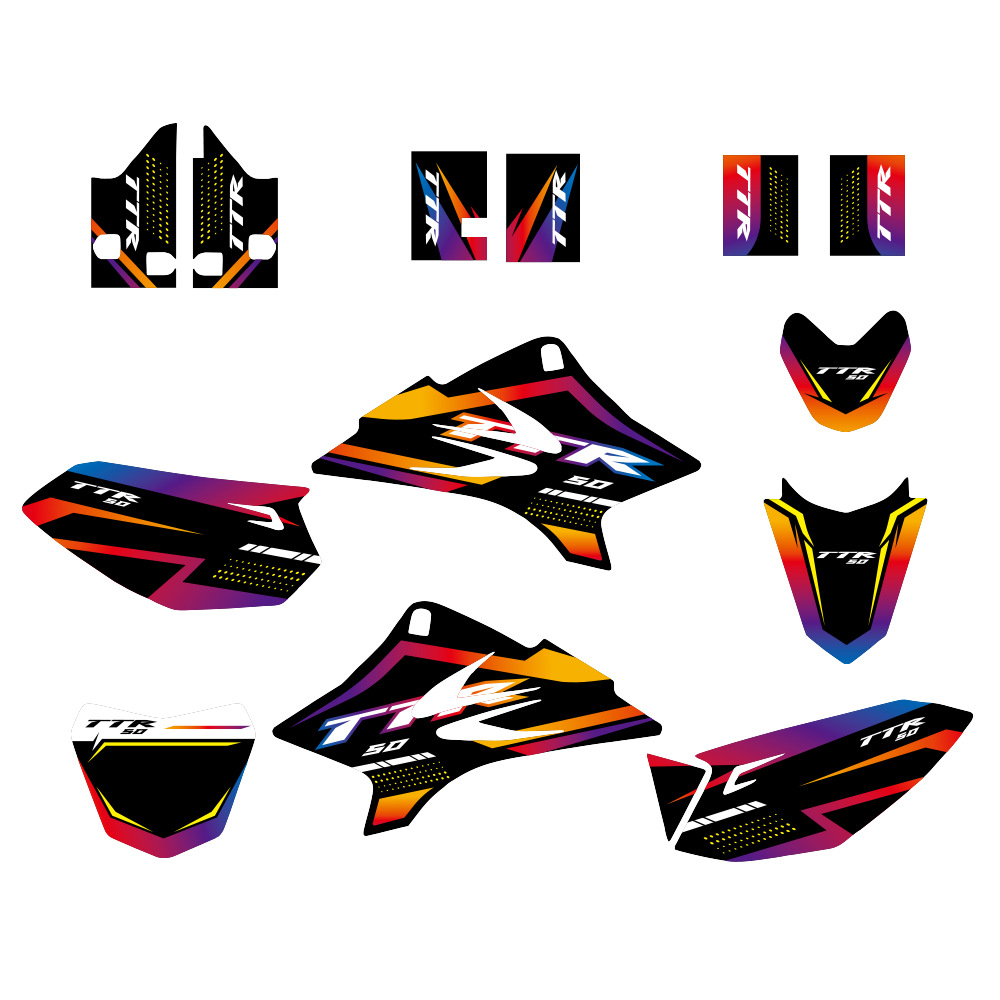 Motocicleta de fondo gráfico decalco stickers conjunto completo para Yamaha TTR50 TTR 50 06 - 15 años