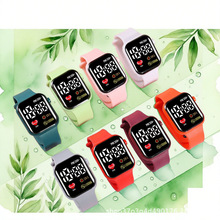 外贸跨境LED电子手表防水方块数字触屏男女学生儿童手环运动防水