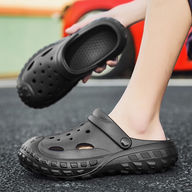 Women's Summer Outdoor Clogs with Closed-Toe Design, Half-Slip Sandals for Pregnant Women and Nurses, Soft Thick-Soled Sports Beach Dual-Use Sandals