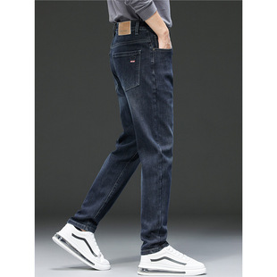 Spring and Autumn Jeans Men's 2024 New Straight-Leg Slim Stretch Casual Long Pants Men's Xintang High-End Trendy Brand