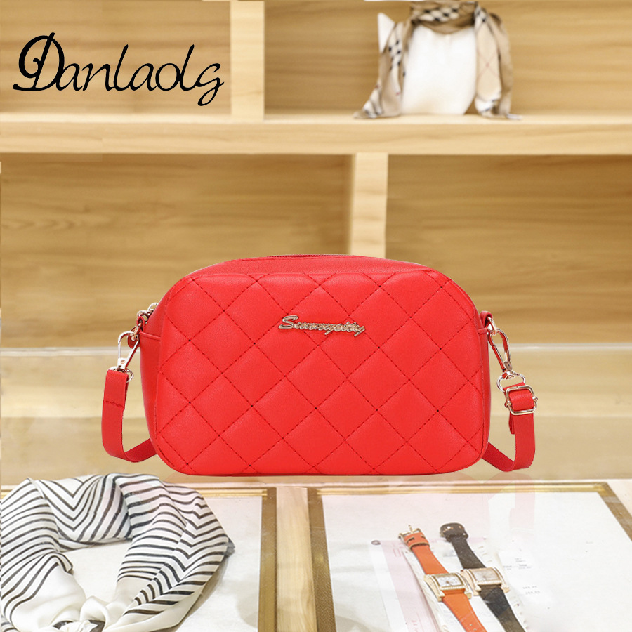 Bolso DE LA CÁMARA bordado 2023 nuevo bolso de hombro rombo bolsa de mensajero bolsa de moda de las mujeres estilo Chanel Red roja pequeña bolsa cuadrada
