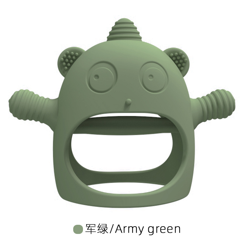 Mortero de silicona para bebé unicornio, palo molar para bebé, protector de manos, artefacto anti-comer, juguete calmante, morder y morder