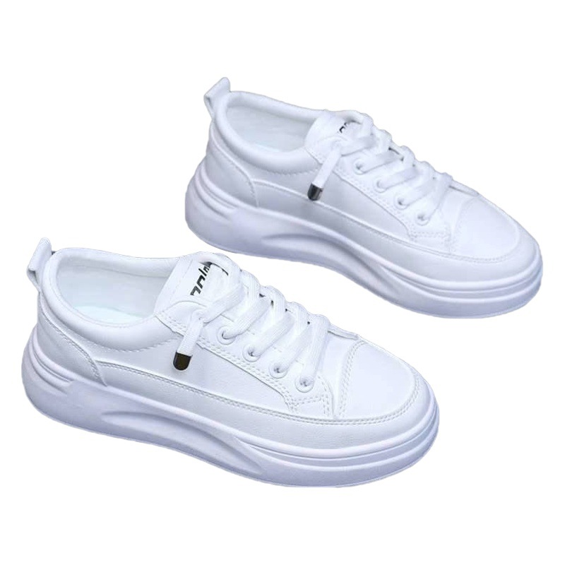 Zapatos casuales para mujer, nuevas zapatillas con cordones, zapatos blancos de estilo coreano a la moda, zapatos de mujer cómodos de suela plana que no cansan los pies, zapatos de mujer al por mayor
