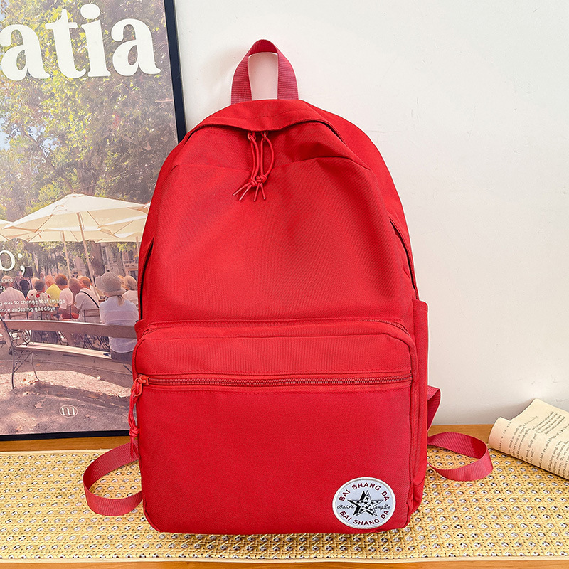 New Lightweight Backpack, Solid Color College Student Backpack, Travel Fashion High School Student Large Capacity Commuter Campus Backpack