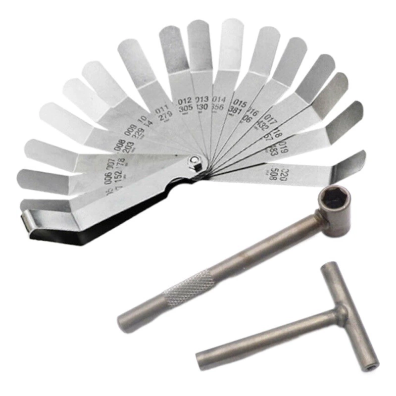 Т-образный ключ регулировка зазора щуп манометр клапан Винт регулировочный ключ инструмент регулировки клапана мотоцикла костюм 3 шт.