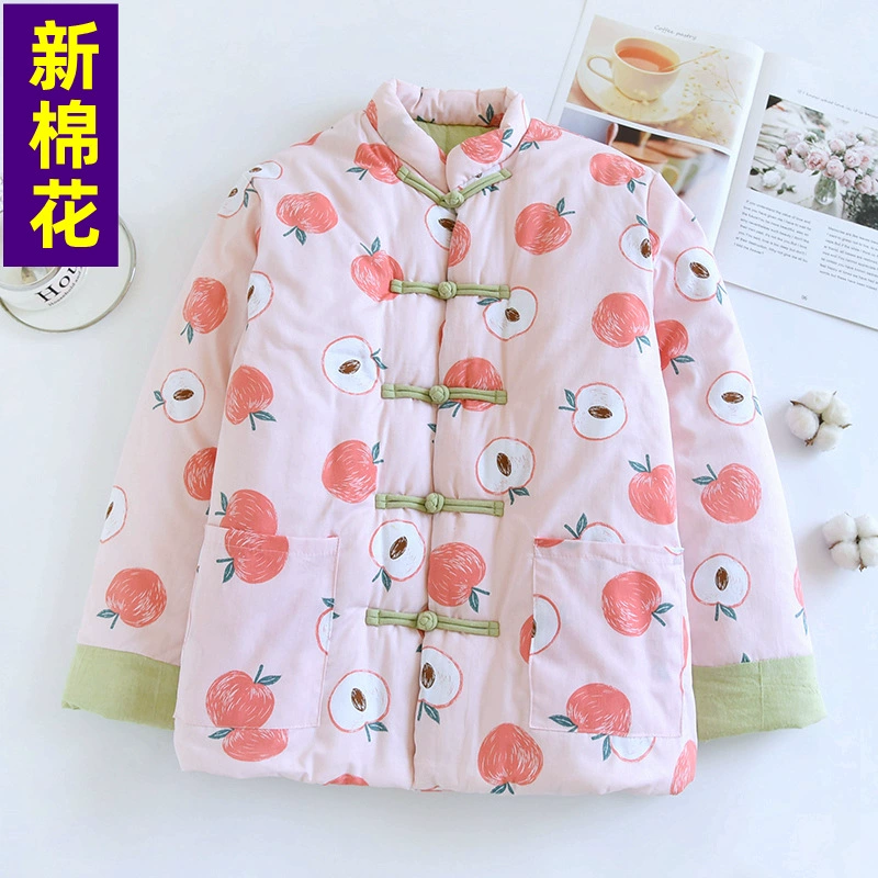 72 зимнее женское утепленное хлопковое пальто, китайская ретро-винтажная куртка, цельная хлопковая стеганая куртка ручной работы.