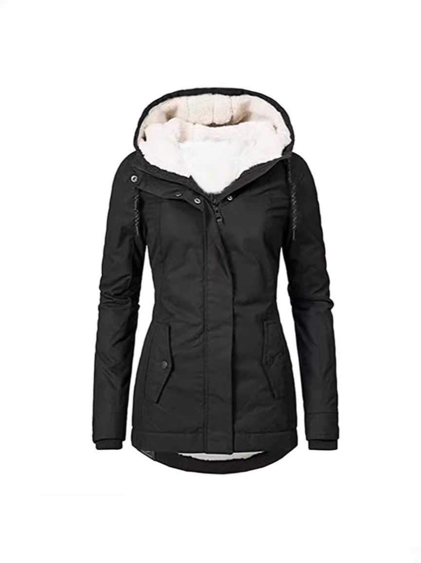 [al contado el mismo día] ropa de algodón transfronteriza europa, Estados unidos, otoño e invierno nuevas chaquetas de mujer, chaquetas de desplazamiento de media y larga duración más chaquetas de terciopelo image 3