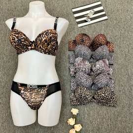 法式性感网纱奶皮豹纹吊带内衣裸感辣妹小胸聚拢软支撑美背百搭衣