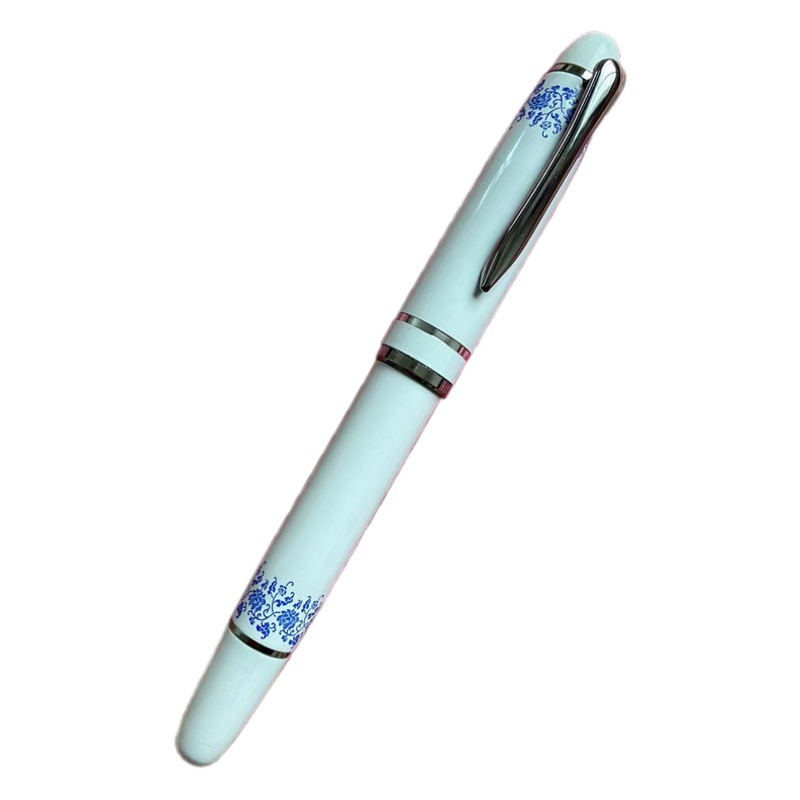 Special offer wholesale metal imitation porcelain blue and white porcelain pen signature pen sunflower pen exquisite full flower dragon picture gift pen