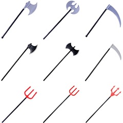 Cosハロウィーン道具子牛フォーク悪魔フォーク小さな斧鎌赤い悪魔フォーク小さなフォーク