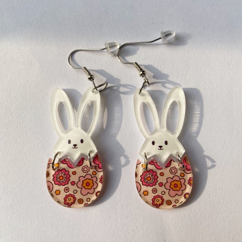 Acrylic Material Easter Festival 1 Pair Cute Rabbit Arylic Drop Earrings