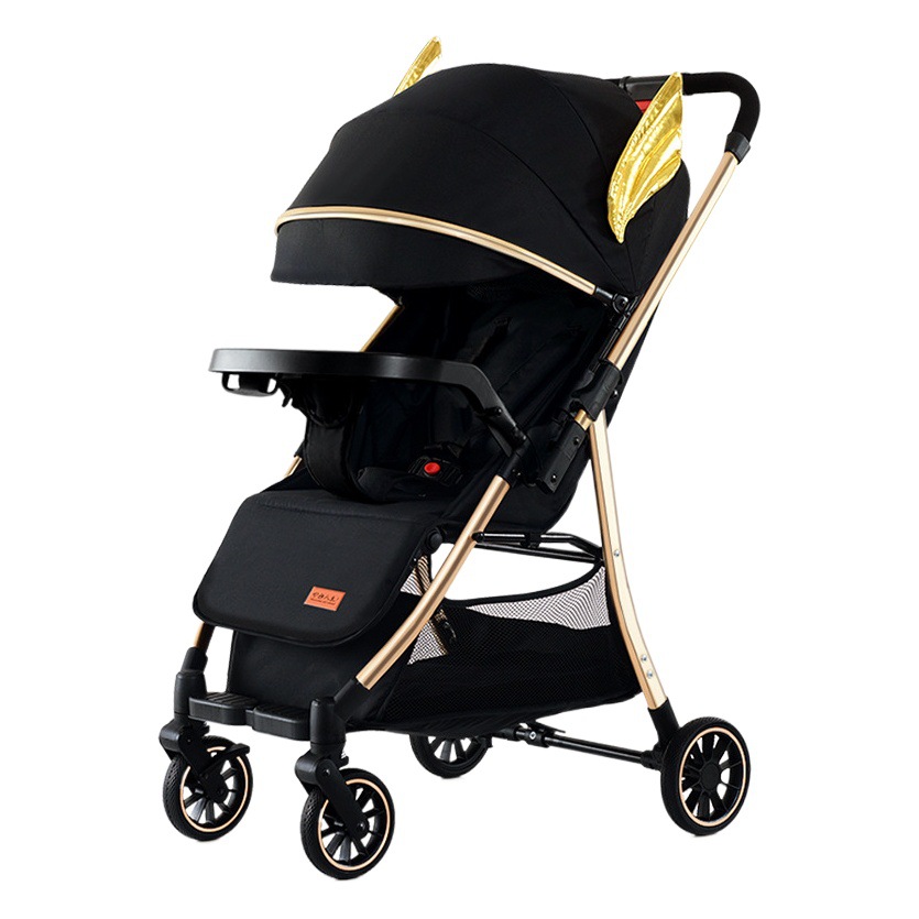 Cochecito de bebé plegable, ligero, con función de empujar y tirar, se puede sentar y acostar, cuatro en uno para niños y bebés.