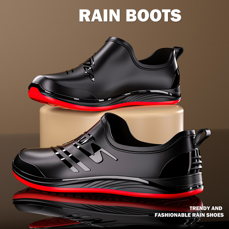 Cross-border Amazon PVC water shoes men's catering car wash low-top non-slip work shoes chef shoes kitchen shoes delivery Cross-border Amazon PVC water shoes men's catering car wash low-top non-slip work shoes chef shoes kitchen shoes delivery